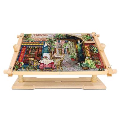 PROPFE Adjustable Cross Stitch Frame, Beech Wood Quilt Frame, rotated Embroidery Frame Stand, Needlepoint Holder Floor Table Lap Stand, Hands-Free Cross Stitch Supplies, for Stitching Sewing Craft