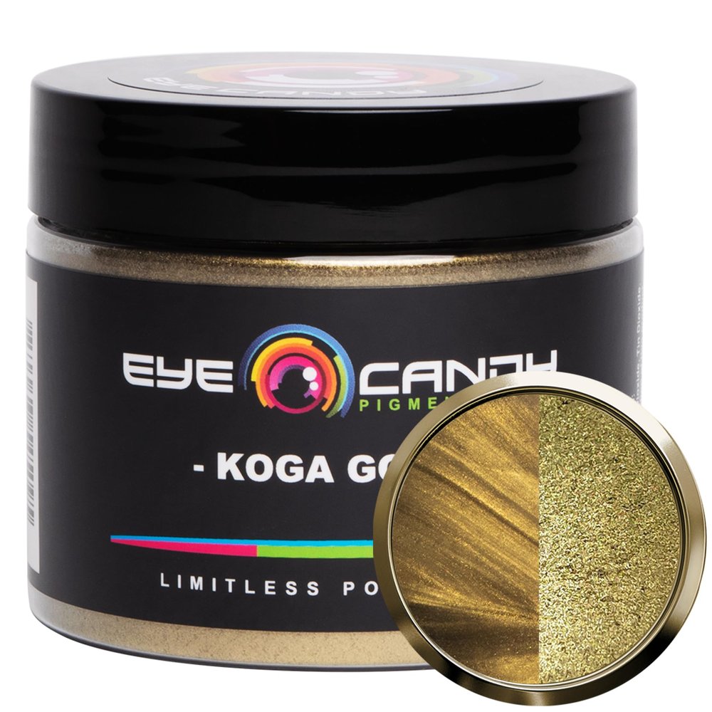 Eye Candy Pigments Premium Mica Powder - Koga Gold (25gr) - for Epoxy, Resin, Soap, Paint, Woodworking, Acrylic Pouring, Bath Bombs, Fishing Lures - DIY Arts and Crafts Additive
