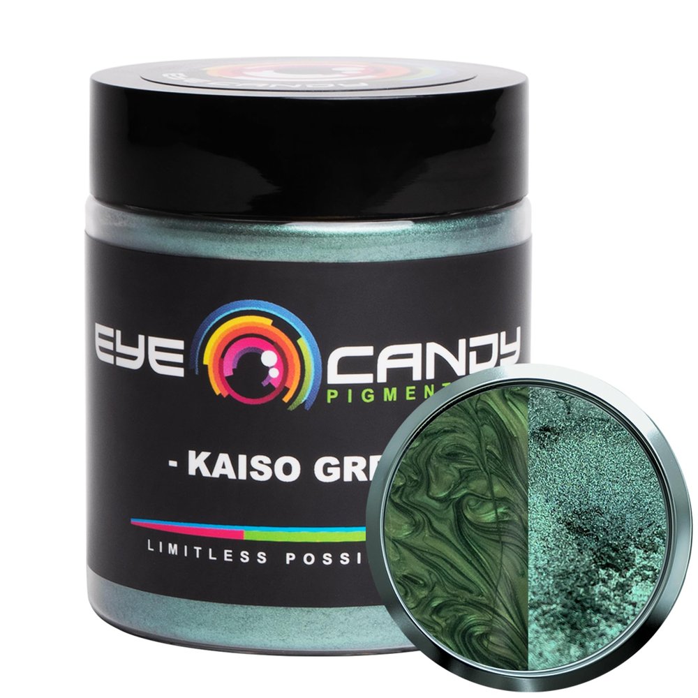 Eye Candy Pigments Premium Mica Powder - Kaiso Green (25gr) - for Epoxy, Resin, Soap, Paint, Woodworking, Acrylic Pouring, Bath Bombs, Fishing Lures - DIY Arts and Crafts Additive