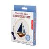 Kikkerland DIY Mini Cross Stitch Sailboat Embroidery Craft Starter Kit Set, with Pattern Instructions, 3" Bamboo Hoop, Stress Relief, Adult Beginner Friendly view 1