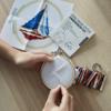 Kikkerland DIY Mini Cross Stitch Sailboat Embroidery Craft Starter Kit Set, with Pattern Instructions, 3" Bamboo Hoop, Stress Relief, Adult Beginner Friendly view 3