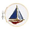 Kikkerland DIY Mini Cross Stitch Sailboat Embroidery Craft Starter Kit Set, with Pattern Instructions, 3" Bamboo Hoop, Stress Relief, Adult Beginner Friendly view 4