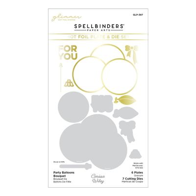 Spellbinders GLP-397 Party Balloons Bouquet Glimmer Hot Foil Plate & Die Set from The Its My Party Collection by Carissa Wiley