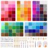QUEFE 62000pcs Glass Seed Beads for Jewelry Making, 120 Colors 2mm Mini Beads with Accessories Friendship Bracelet Kit Charms and Pendants Kit for Bracelets Keychains Rings Necklaces Making view 1