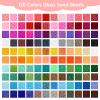 QUEFE 62000pcs Glass Seed Beads for Jewelry Making, 120 Colors 2mm Mini Beads with Accessories Friendship Bracelet Kit Charms and Pendants Kit for Bracelets Keychains Rings Necklaces Making view 3