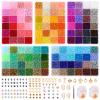 QUEFE 5600pcs 4mm Glass Seed Beads 120 Colors Beads for Bracelet Making Kit Friendship Bracelet Kit with Letter Beads Accessories Charms and Pendants Kit for DIY Jewelry Making Girls Craft view 1