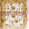 SanVera17 African Fabric 3D Sequins Net Fabrics Nigerian Embroidered Lace Fabric for Party Dress (Gold) 5 Yards view 2