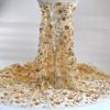 SanVera17 African Fabric 3D Sequins Net Fabrics Nigerian Embroidered Lace Fabric for Party Dress (Gold) 5 Yards view 4