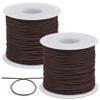 JeogYong 2pcs Waxed Cotton Cord 1mm x 76 Yards, Wax String for Bracelet Making, Waxed Thread Beading Thread for Jewelry Making, Necklace, Beads, DIY Crafts, Macrame Supplies (Dark Coffee) view 1