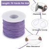 JeogYong 2pcs Waxed Cotton Cord 1mm x 76 Yards, Wax String for Bracelet Making, Waxed Thread Beading Thread for Jewelry Making, Necklace, Beads, DIY Crafts, Macrame Supplies (Dark Coffee) view 2