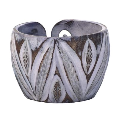 Handpainted Wooden Yarn Bowl Knitting And Crochet Accessories Coloured Bowl