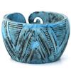 Handpainted Blue Wooden Yarn Bowl Knitting And Crochet Accessories Coloured Bowl view 3