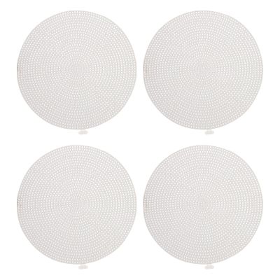 MECCANIXITY Plastic Mesh Canvas Sheet 18cm/ 7" White Round Blank Canvas for Embroidery Needlepoint, Knit Crochet Mesh, Pack of 2