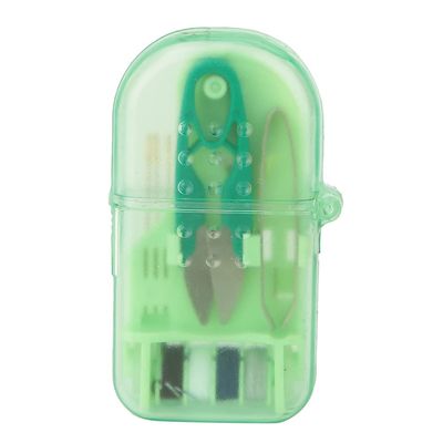 Restokki Portable Mini Plastic Sewing Tool Box, Needle Scissors Storage Container, Portable Art Craft Supply Organizer, Sewing Box Craft Storage(Green)