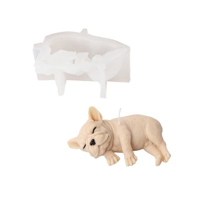 Xidmold 3D Dog Silicone Candle Mold Animal Soap Mold Silicone Dog Mold for Chocolate, Candy, Cake Decor, Soy Wax Candle, Soap, Polymer Clay, Plaster, Resin Art (Dog M)