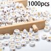1000pcs Acrylic Number Beads 0-9 Round 4x7mm Mixed for Jewelry Making and DIY Bracelets, Necklaces, Key Chains (White/Gold) view 2