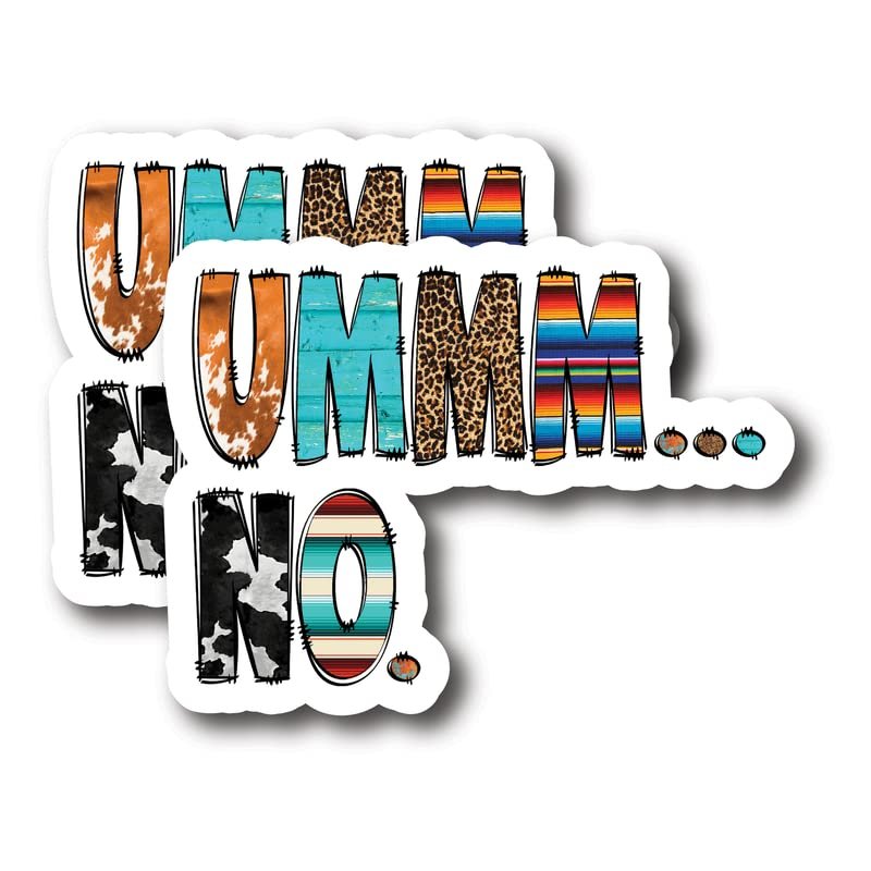 UMM No. - Funny Sassy Sarcastic Colorful Sticker - Premium Quality Laminated Vinyl Stickers 2-Pack | 5-Inch on Widest Side | Made in USA - FHJ092