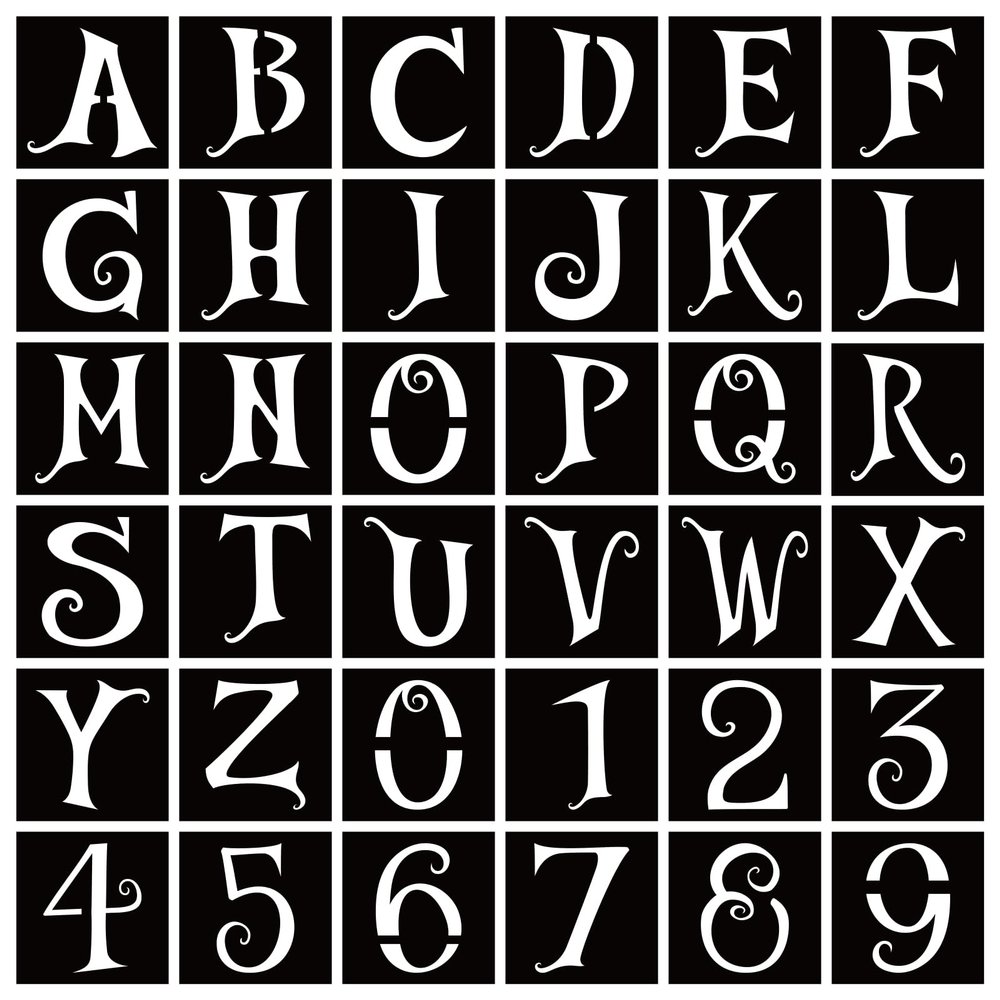 36 Pcs 4 Inch Halloween Letter Stencils Numbers Stencils Templates, Reusable Plastic DIY Alphabet Stencil Number Templates for Drawing On Wall, Sign, Porch, Paper, Fabric