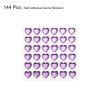 MECCANIXITY 144 Pcs Heart Rhinestone 10mm Self Adhesive Gems Stickers Jewelry Stickers for Valentine Makeup, Arts & Crafts, DIY, Jewelry Making Light Purple view 3