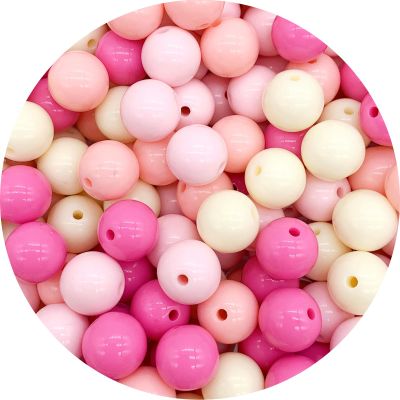 1000PCs 6mm Mixed Color Acrylic Round Beads, Assorted Plastic Gumball Bubble Gum Beads with Hole Pastel Loose Beads Bulk for Jewelry DIY Making Crafting Supplies (Pink Series)