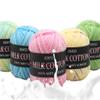 2 Balls Total 100g Milk Cotton Yarn Soft Warm Baby Yarn Space Dyed Gradually Changing Color Knitting Yarn Sweater Scarf Crochet Yarn (01-Pink) view 4