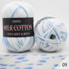 2 Balls Total 100g Milk Cotton Yarn Soft Warm Baby Yarn Space Dyed Gradually Changing Color Knitting Yarn Sweater Scarf Crochet Yarn (09-White Blue) view 2