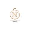 MECCANIXITY Alphabet N Letter Charm Double Sided Enamel Initial Alphabet Pendant White, for Necklace Bracelet Earring Jewelry Making, Pack of 50 view 2