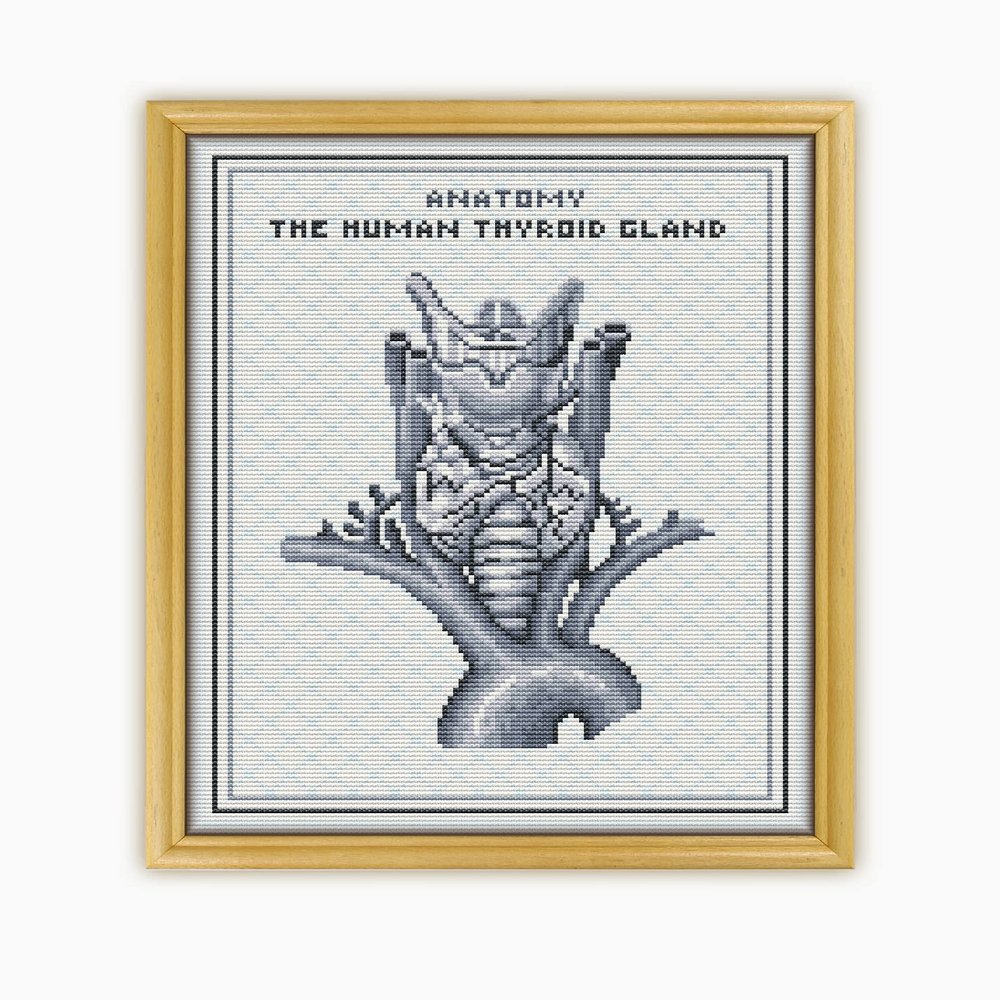 Thyroid Gland The Human Anatomy CS2076-2 - Counted Cross Stitch Pattern. Only Printed Pattern Inside. No Fabric, Threads, Needles, Hoops.