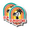Sunshine On My Mind - Palm Trees Sunkissed Beach Bum Stickers - Premium Quality Laminated Vinyl Stickers 2-Pack | 5-Inch on Widest Side | Made in USA - FHJ263 view 1