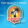 Sunshine On My Mind - Palm Trees Sunkissed Beach Bum Stickers - Premium Quality Laminated Vinyl Stickers 2-Pack | 5-Inch on Widest Side | Made in USA - FHJ263 view 2