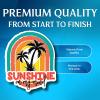 Sunshine On My Mind - Palm Trees Sunkissed Beach Bum Stickers - Premium Quality Laminated Vinyl Stickers 2-Pack | 5-Inch on Widest Side | Made in USA - FHJ263 view 3