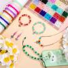 753 Pieces Glass Beads Bracelet Making Kit, Shynek 24 Color Glass Beads for Jewelry Making with Spacer Beads, Bail Tube Beads, Charms and Elastic String for Bracelets view 2