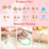 753 Pieces Glass Beads Bracelet Making Kit, Shynek 24 Color Glass Beads for Jewelry Making with Spacer Beads, Bail Tube Beads, Charms and Elastic String for Bracelets view 4