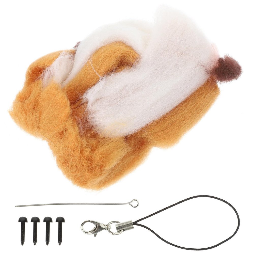 VILLCASE 1 Set Felt Fun Mold Kit DIY Crafts DIY Kits Felt Doll Outfit Sets Suit Needle Material Handmade Material Wool Corgi Wool Dog Doll