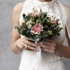 Abaodam Bridal Bouquet Holder Foam Floral Dome Shape Lightweight Durable Flower Handle for Wedding Party Bride DIY Arrangement 8.46X5.90X5.90 Inch view 2
