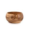 SAMHITA Acacia Wood Yarn Bowl Holder |Handmade Crocheting Accessories and Supplies Organizer (7" x 7" x 4") view 1