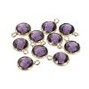 MECCANIXITY Crystal Birthstone Charm 9mm Dia, February Pendants Drop Bead Purple, for Jewelry Making, Earrings, Necklaces, Bracelets, Pack of 10 view 1