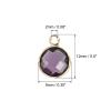 MECCANIXITY Crystal Birthstone Charm 9mm Dia, February Pendants Drop Bead Purple, for Jewelry Making, Earrings, Necklaces, Bracelets, Pack of 10 view 2