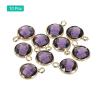 MECCANIXITY Crystal Birthstone Charm 9mm Dia, February Pendants Drop Bead Purple, for Jewelry Making, Earrings, Necklaces, Bracelets, Pack of 10 view 3