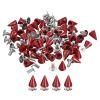 uxcell 100 Sets Cone Spikes Studs, 7x10mm Studs and Spike Metal Screw Back Rivet for Clothing Belts Bags Shoes DIY Leathercraft, Red view 1