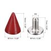 uxcell 100 Sets Cone Spikes Studs, 7x10mm Studs and Spike Metal Screw Back Rivet for Clothing Belts Bags Shoes DIY Leathercraft, Red view 2