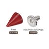 uxcell 100 Sets Cone Spikes Studs, 7x10mm Studs and Spike Metal Screw Back Rivet for Clothing Belts Bags Shoes DIY Leathercraft, Red view 3