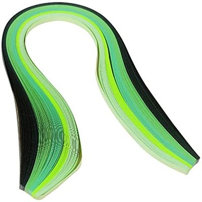 ODETOJOY Quilling Paper Gradient Quilling Strips 3mm Crafts Filigrana Paper 1/8inch Rainbow Color 120pcs Length 21inch (Green)