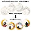 ORIGACH 4 Pack Cat Moon Embroidery Kits for Beginners, DIY Starter Hand Embroidery Kit with Moon Floral Patterns and Instructions view 3