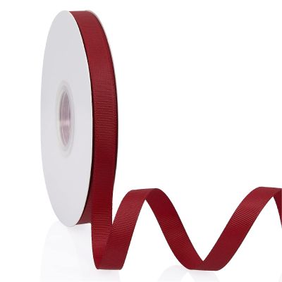 Burgundy 3/8" X 50 Yards Solid Color Double Faced Grosgrain Ribbon for Gifts Wrapping, Wedding, Party, Crafts