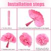 Hocansen 12Pcs Tissue Paper Pompoms 10in+12in Paper Pom Poms Flowers Fluffy Paper Flower Ball for Wall Party Hanging Decoration (RQH/Pink) view 4