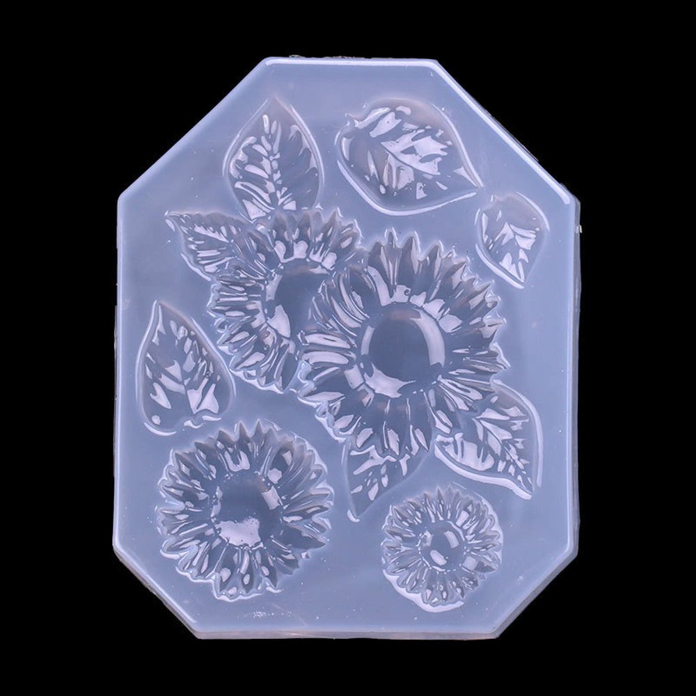 QMIQMI Silicone Resin Molds Kit DIY Crystal Drop Glue Mould Pattern Leaf Decoration Mirror Drop Glue Table Accessories Mould Pendant A