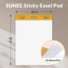 SUNEE Sticky Easel Pads, 25 x 30 Inches Chart Paper (6 Pack), Self Stick Easel Paper for White Board, Large White Premium Self Stick Flip Chart Paper, 30 Sheets/Pad, 6 Pads view 2
