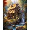 Tucocoo Rustic Cabin Paint by Number for Adults, DIY Digital Oil Painting Kits on Canvas with Brushes and Acrylic Pigment Forest Waterwheel Waterfall Picture for Home Decor Gift 16x20inch (Frameless) view 1