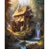 Tucocoo Rustic Cabin Paint by Number for Adults, DIY Digital Oil Painting Kits on Canvas with Brushes and Acrylic Pigment Forest Waterwheel Waterfall Picture for Home Decor Gift 16x20inch (Frameless) view 2